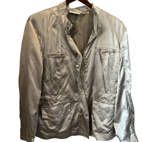 Chico's Lightweight Silver Jacket, Sz.‎ 3 - Picture 2 of 8